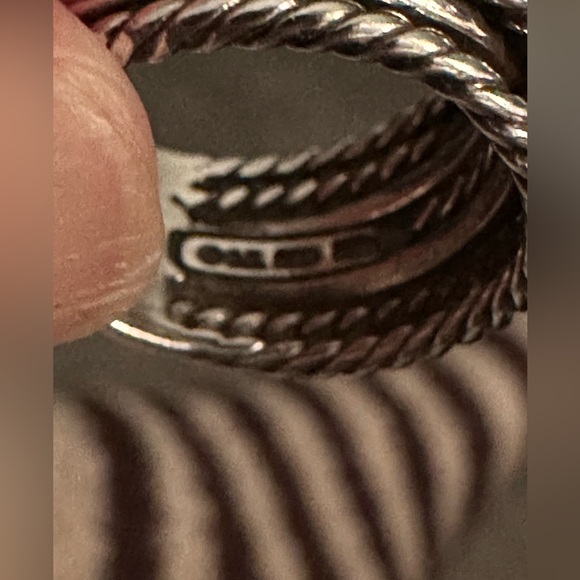 DAVID YURMAN~ Double X Crossover ring with diamonds - Picture 3 of 7
